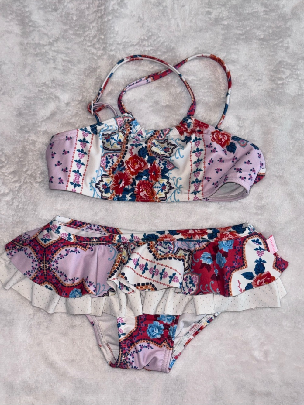 Seafolly Pink, Red & Blue Floral Bikini Set